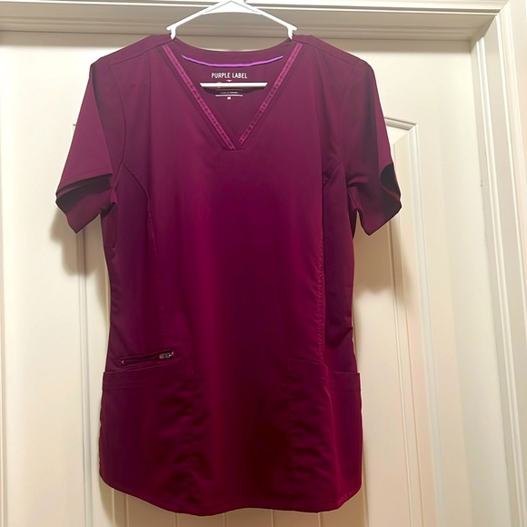Healing Hands Purple Label Jasmin Scrub Top WINE - Picture 1 of 4